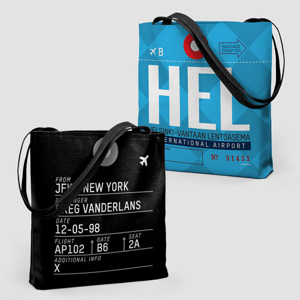 Tote Bag HEL Helsinki Airport IATA code HEL