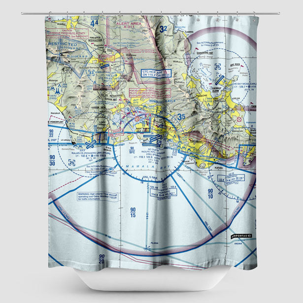 HNL Sectional - Shower Curtain - Airportag