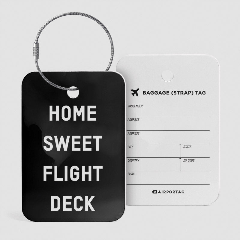 Home Sweet Flight Deck - Étiquette de bagage