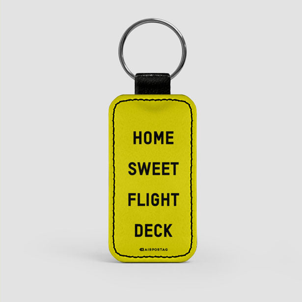 Home Sweet Flight Deck - Leather Keychain - Airportag
