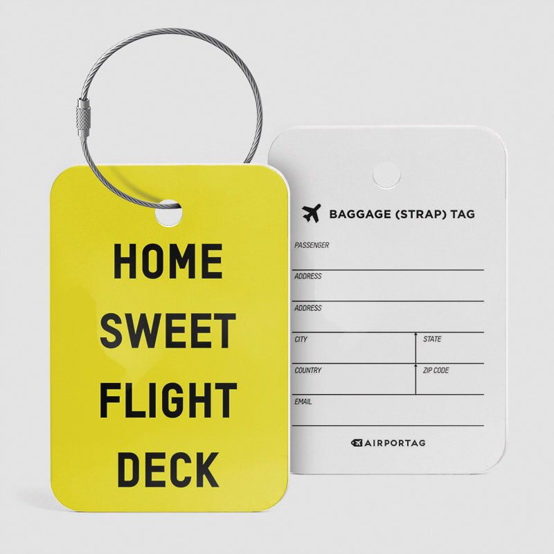 Home Sweet Flight Deck - Étiquette de bagage