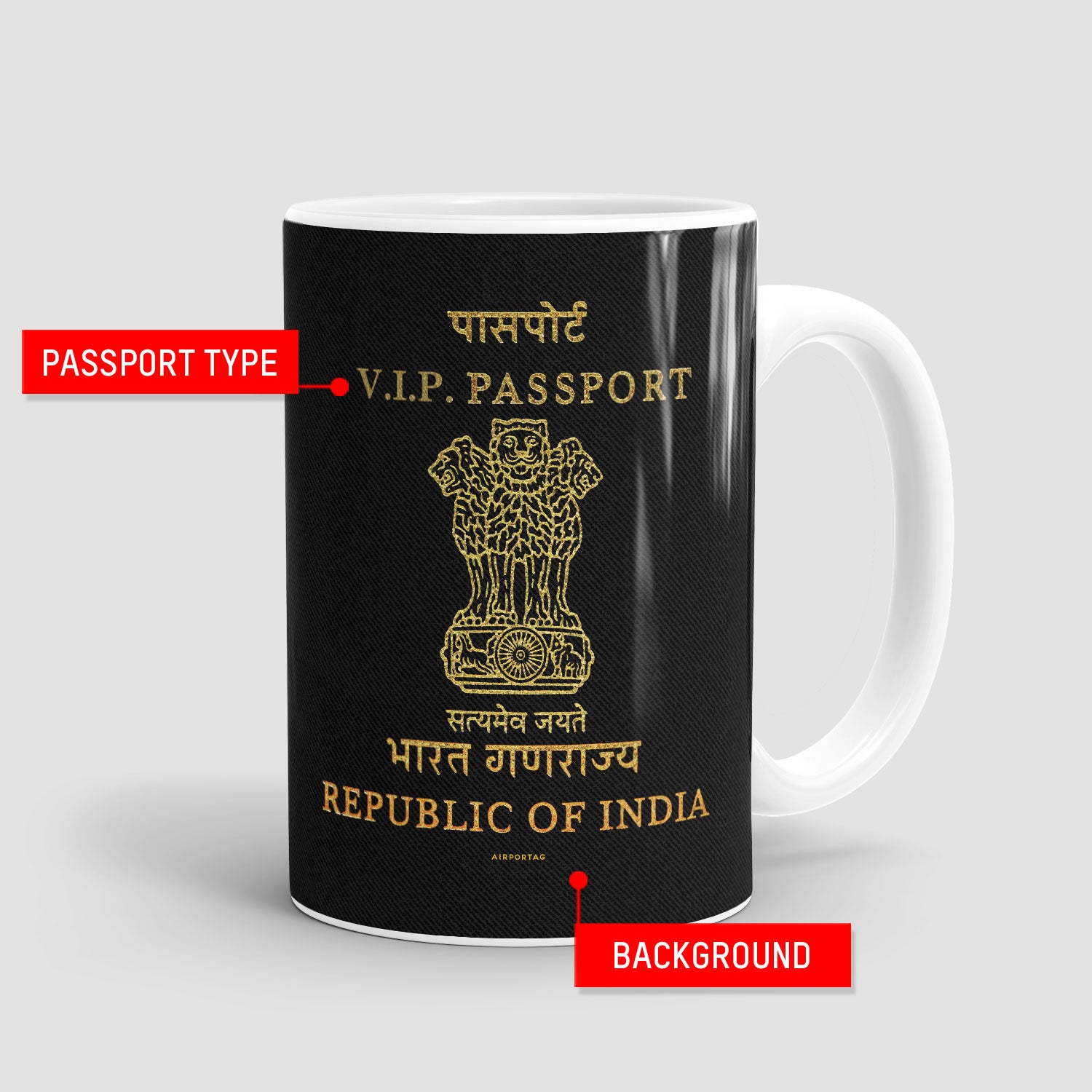 India - Passport Mug - Airportag