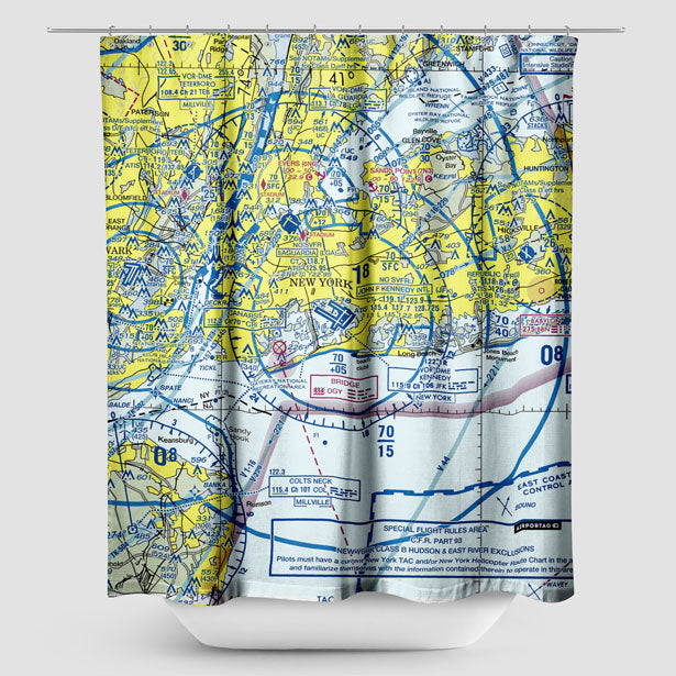 JFK Sectional - Shower Curtain - Airportag