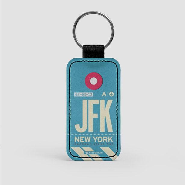 JFK - Leather Keychain - Airportag