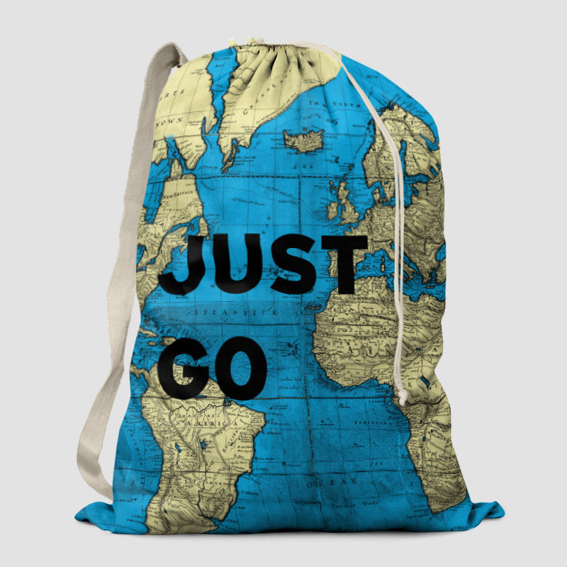 Just Go - World Map - Laundry Bag - Airportag