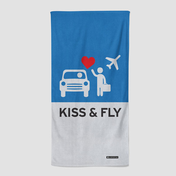 Kiss and Fly - Beach Towel - Airportag