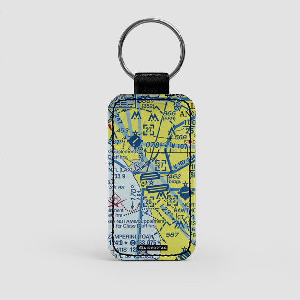 LAX Sectional - Leather Keychain - Airportag