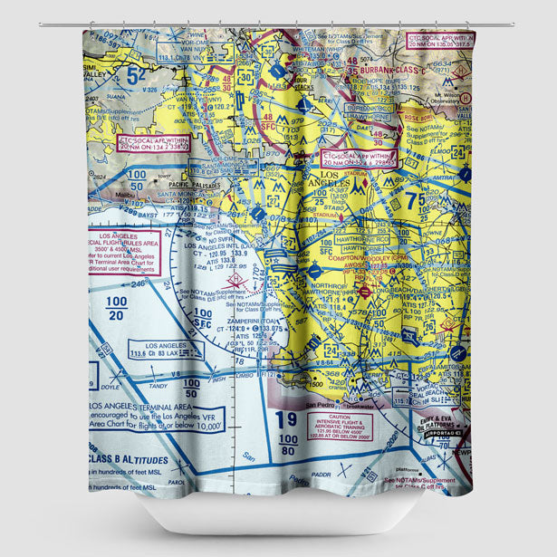 LAX Sectional - Shower Curtain - Airportag