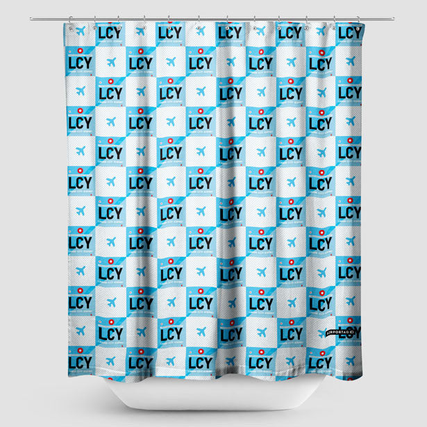 LCY - Shower Curtain - Airportag