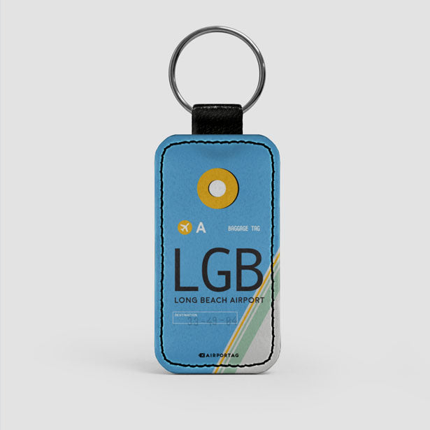 LGB - Long Beach Airport - California, US - Leather Keychain
