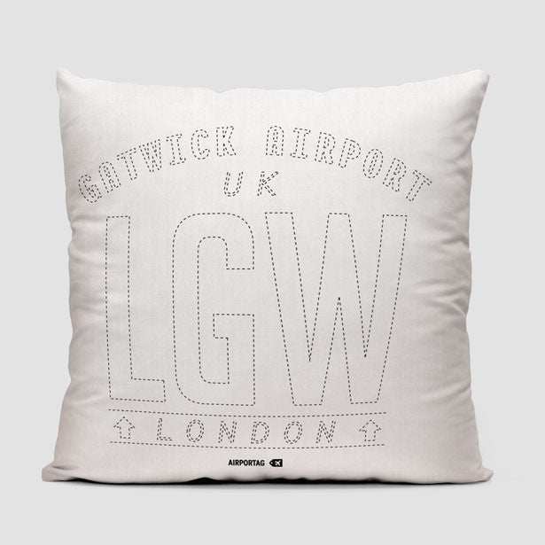 LGW Letters - Throw Pillow - Airportag