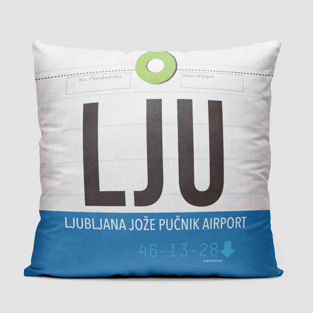 LJU - Throw Pillow - Airportag