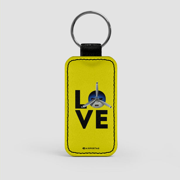 Love Propeller - Leather Keychain - Airportag