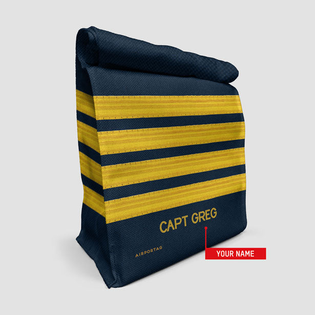 Navy Pilot Stripes - Lunch Bag airportag.myshopify.com