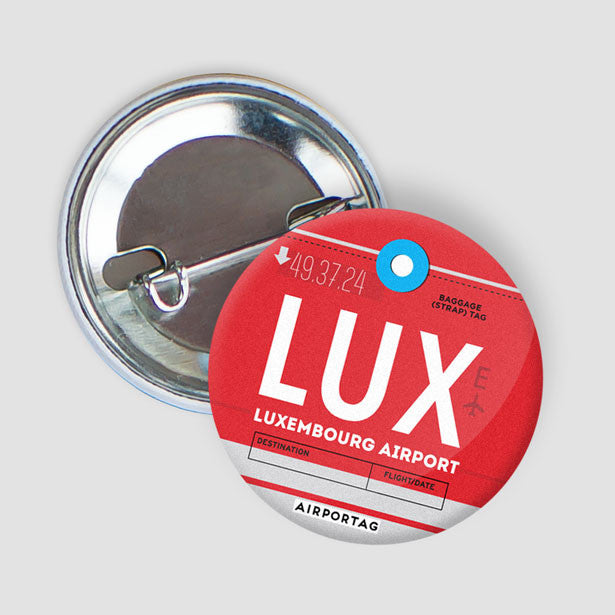 Pinback Button - Luxembourg Findel Airport - Luxembourg - IATA code LUX