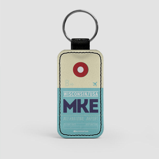 MKE - Leather Keychain - Airportag