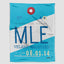 Throw Blanket - MLE airport code pattern.
