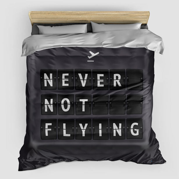 Never Not Flying Flight Board - Duvet Cover - Airportag