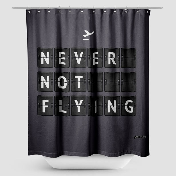 Never Not Flying Flight Board - Shower Curtain - Airportag