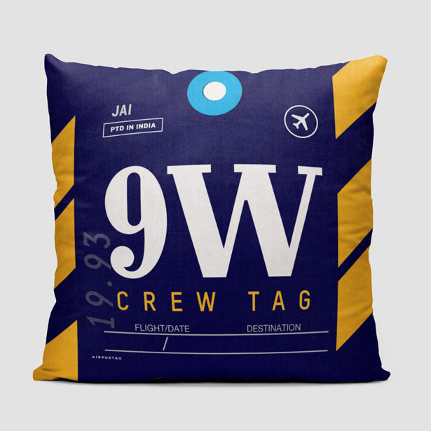 9W - Throw Pillow - Airportag