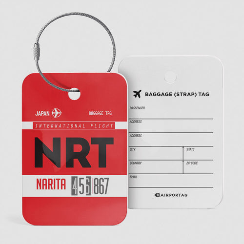 Airport Code Luggage Tag IATA code NRT baggage tag