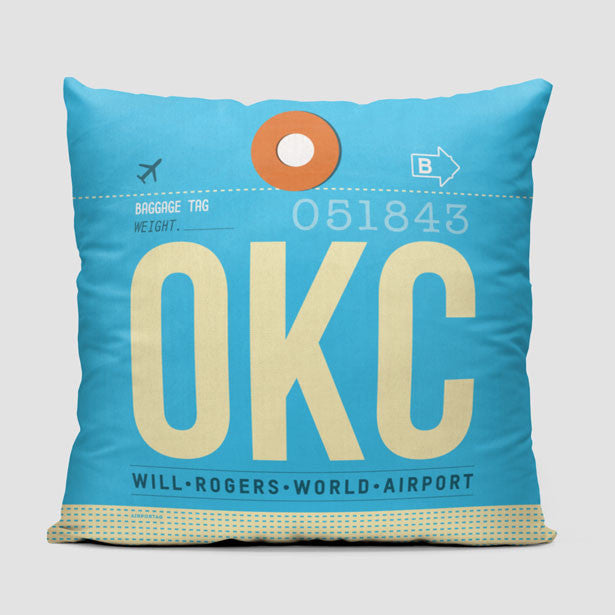 OKC - Throw Pillow - Airportag