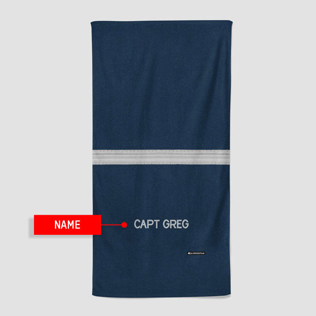 Pilot Stripes Silver - Beach Towel - Airportag