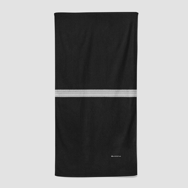 Black Pilot Stripes - Beach Towel - Airportag