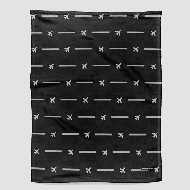 Black Pilot Stripes - Blanket - Airportag