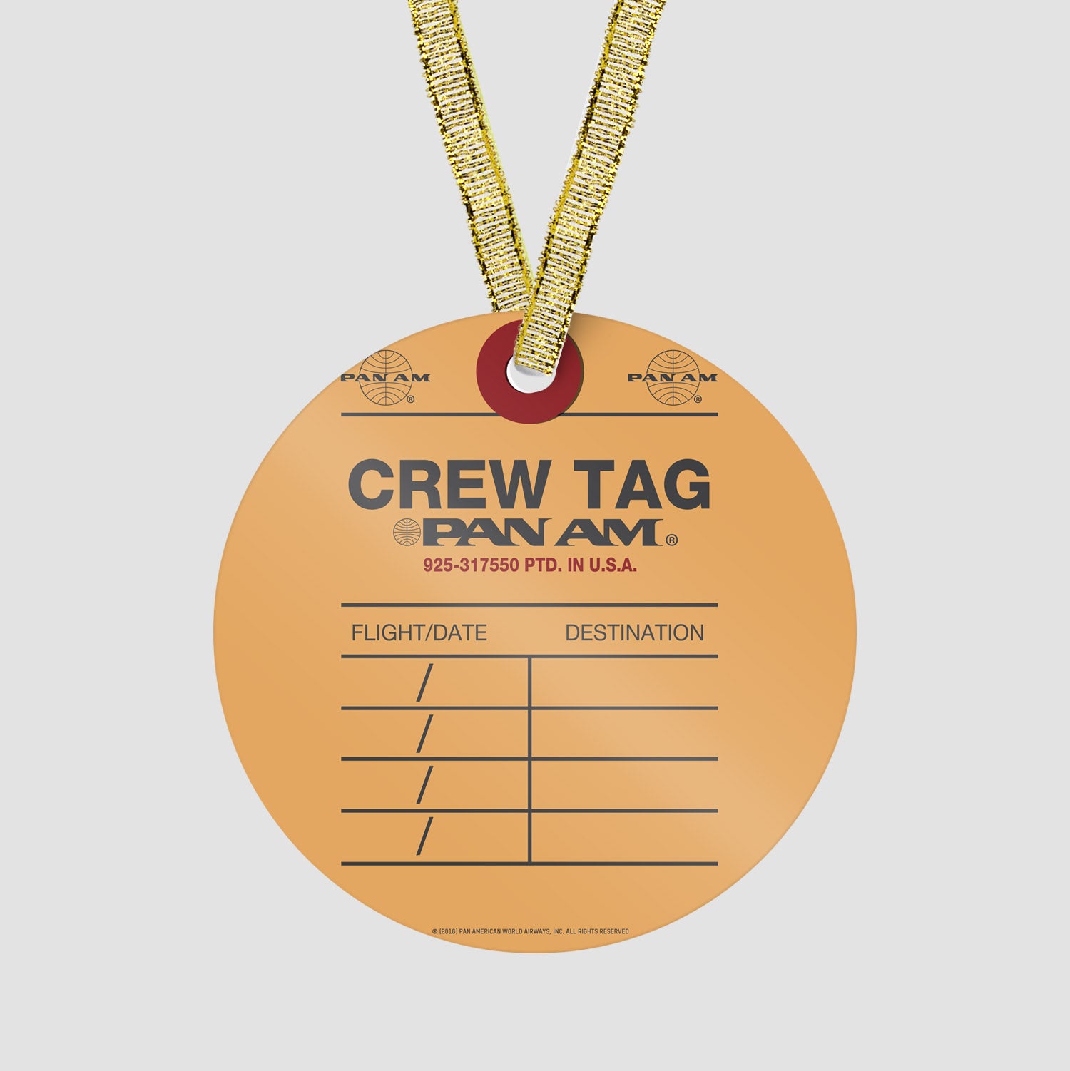 Pan Am - Crew Tag - Ornament