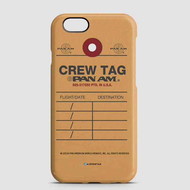 Pan Am - Crew Tag - Phone Case - Airportag