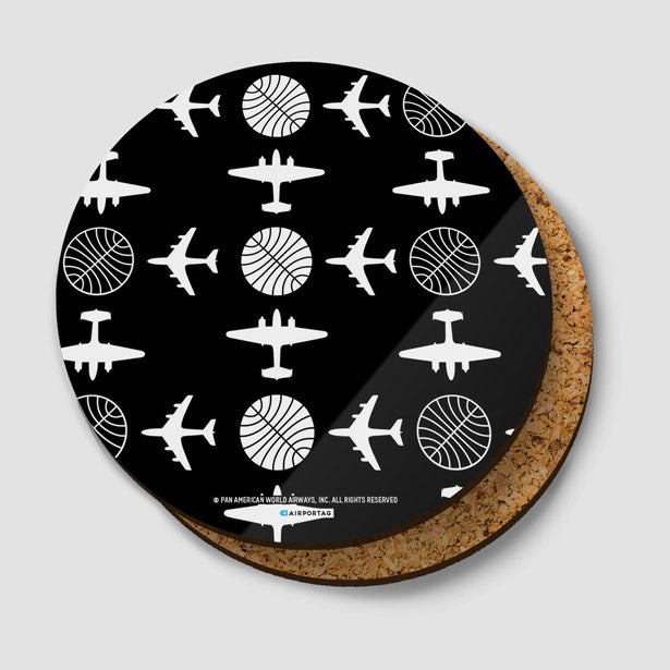 Pan Am Plane Pattern - Coaster - Airportag