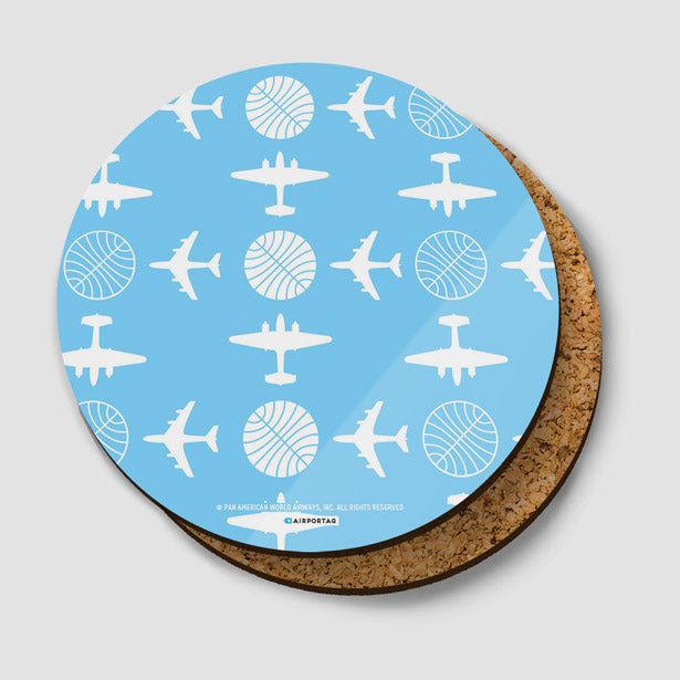 Pan Am Plane Pattern - Coaster - Airportag