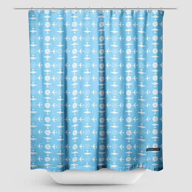 Pan Am Plane Pattern - Shower Curtain - Airportag