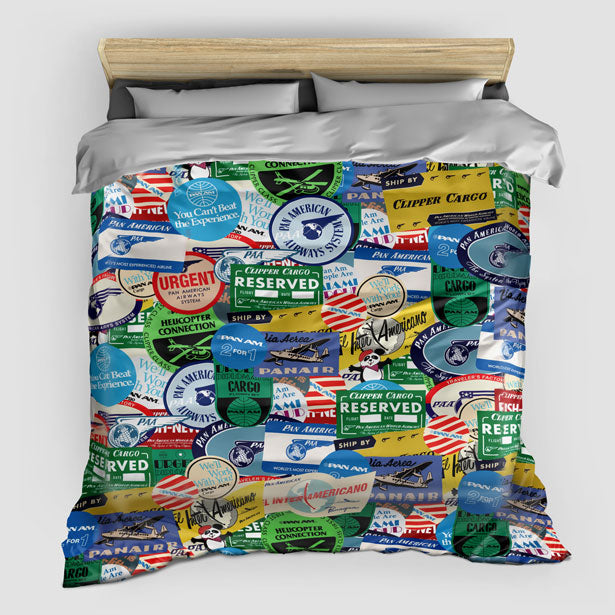 Pan Am Stickers - Comforter - Airportag