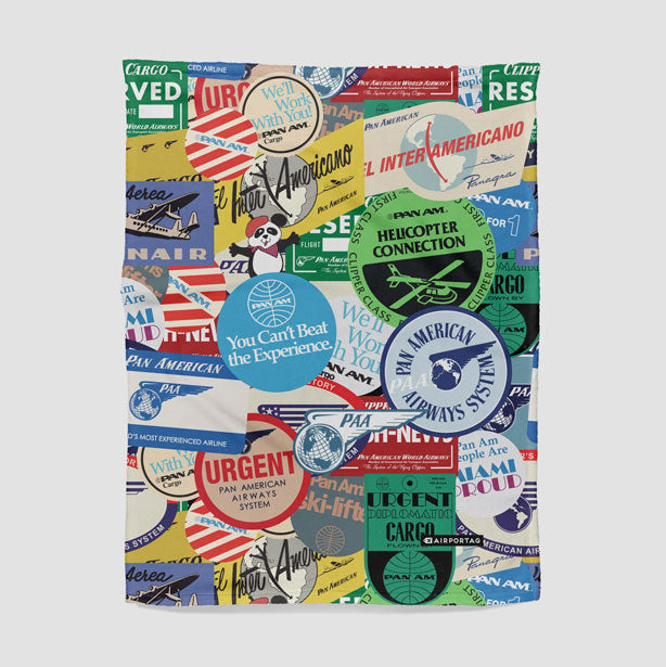 Pan Am Stickers - Blanket - Airportag