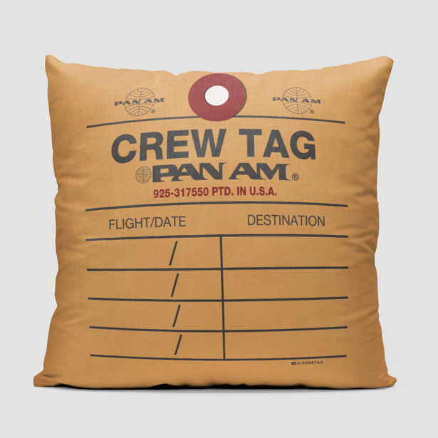 Pan Am - Crew Tag - Throw Pillow - Airportag
