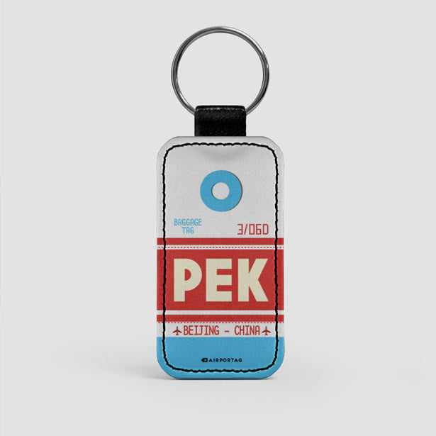 PEK - Leather Keychain - Airportag