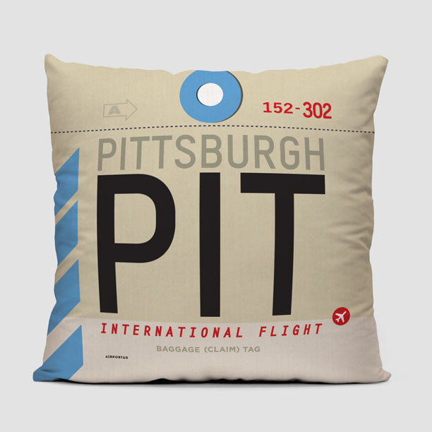 Throw Pillow - PIT - Pittsburgh International Airport IATA code PIT.