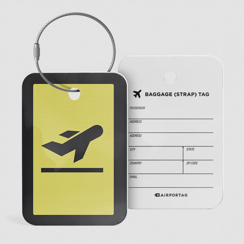 Départ de l'avion - Étiquette de bagage