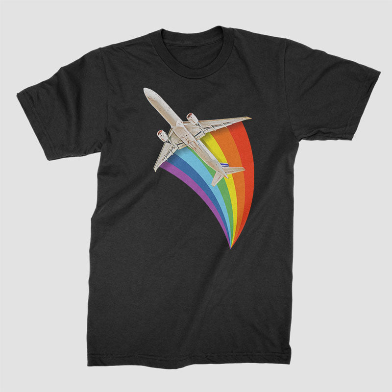 Plane Flying Rainbow - T-Shirt