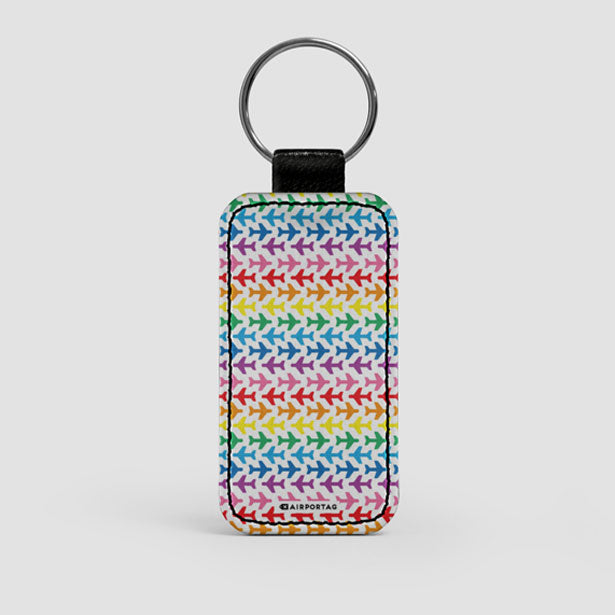 Planes Rainbow - Leather Keychain - Airportag