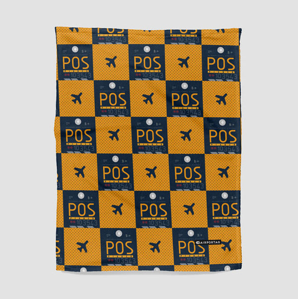 Throw Blanket POS airport code pattern.