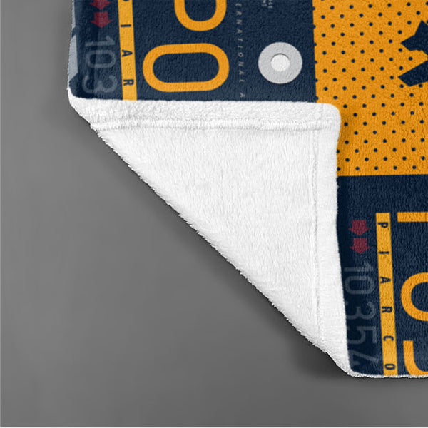 Throw Blanket POS airport code pattern.