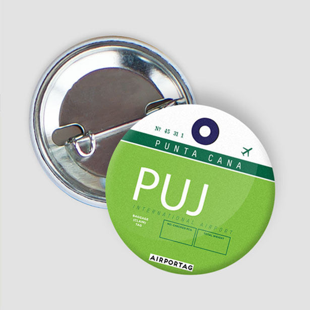 Pinback Button Punta Cana Airport, Dominican Republic IATA code PUJ
