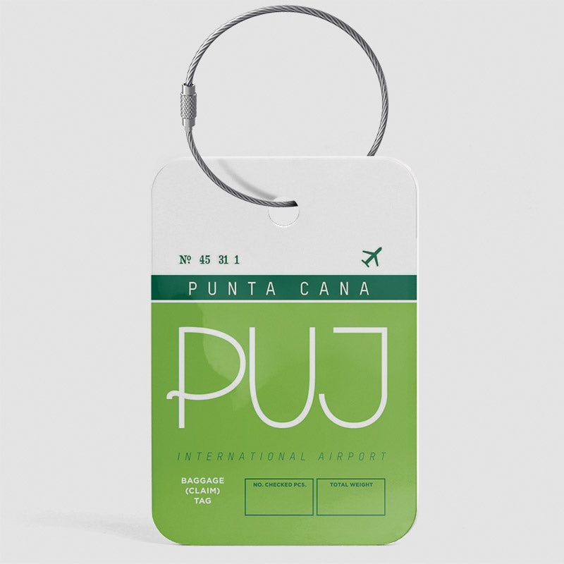 Airport Code Luggage Tag IATA code PUJ baggage tag