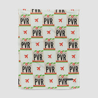 Throw Blanket - PVR airport code pattern.