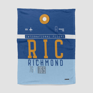 Throw Blanket - RIC airport code pattern.