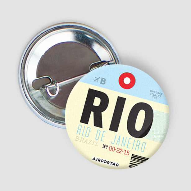 Pinback Button - Rio de Janeiro Airports - IATA code RIO