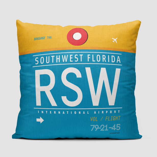 RSW - Throw Pillow - Airportag
